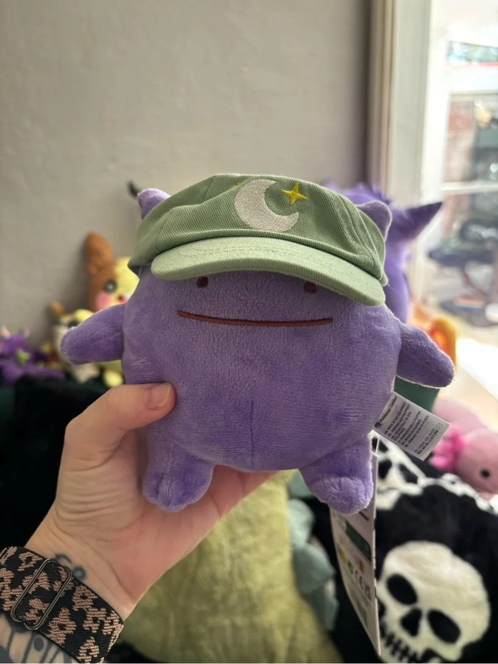 Light Green Dog Cap with Moon & Stars Embroidery